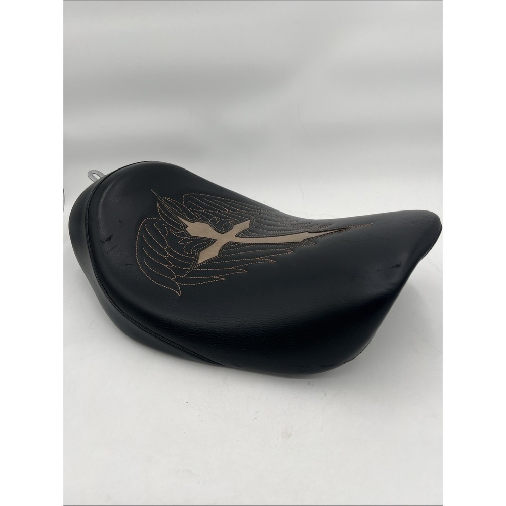 Harley Davidson Cross/Wings Embroidered Seat, Used, See Pictures